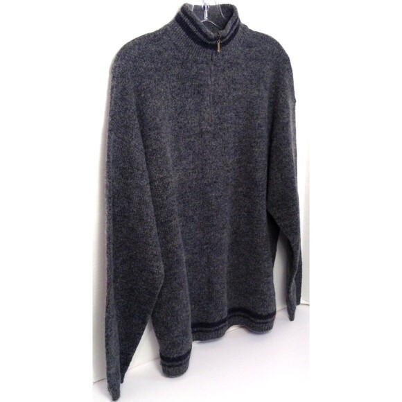 Vtg Woolrich Sweater Men L Gray Wool Blend Hand Framed Pullover Knit Grandpa - Picture 2 of 12